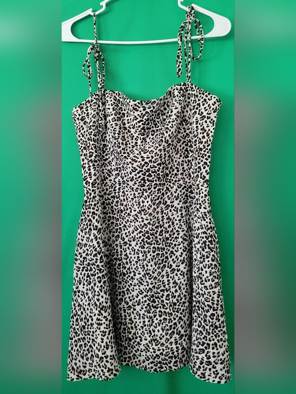 Princess Polly Animal Print Leopard Tie-Shoulder Mini Dress Sz 8 Women
